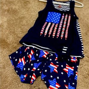 USA Stars & Stripes 🇺🇸 6/6X Shirt & Short Set